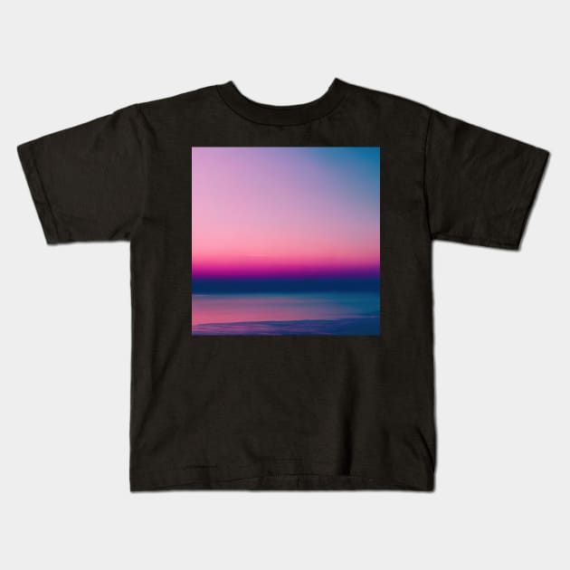 Pink Blue Sky Kids T-Shirt by Crestern